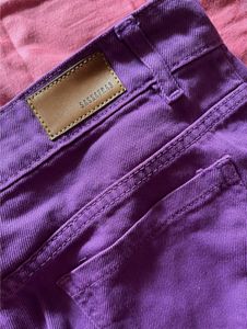 Purple Fringe Bottom Boyfriend Jeans