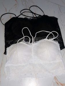 Lace Bralettes - Black &amp; White