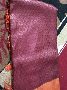 Elegant Maroon &amp; Orange Saree