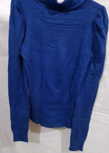 Stylish Blue Turtleneck Top