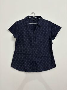 Navy Print Short Sleeve Shirt