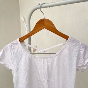 White Criss-Cross Back Tee