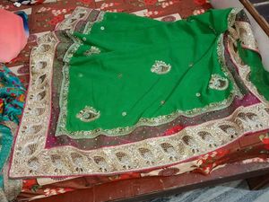 Green Embellished Saree