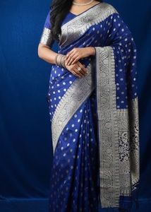 Elegant Blue Banarasi Saree