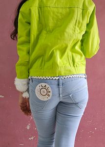 Neon FURRY DENIM JACKET