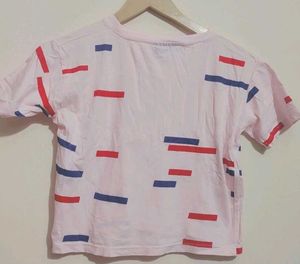 Light Pink Crop Top T-shirt For 30 Bust