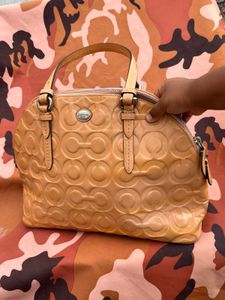 Authentic Coach Signature Embossed Dome Satchel