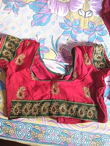 Marron Embroidered Saree With Stone Work
