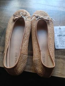 Woven Ballerinas with Bow Detail