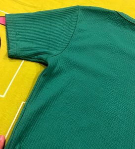 Green Ribbed Crop Top