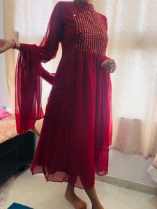 Unused A- line Kurti with dupatta for women