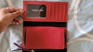 Solid Red Wallet Multipurpose