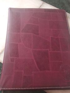 Maroon Leather Bound File/ Folder