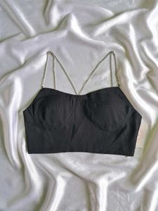 Black Chain Strap Top