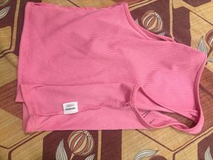 Pink Typography Embellishment Crop Top