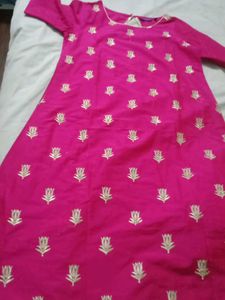 Pink Embroidered Kurta and dupatta