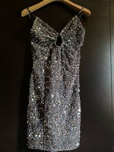 Forever 21 Grey-Blue Velvet Sequin Dress