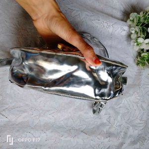 Silver Metallic Shoulder Bag