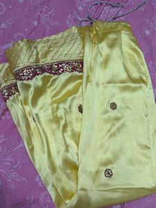 Golden Yellow Silk Lehenga Set (Without Dupatta)