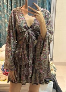 Crop Top & Rara Skirt Matching Set Indian Silk