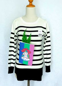 Y2K Striped Long Sleeve Winter Top