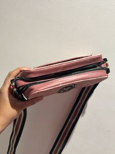 Pink Crossbody Bag with Graphic Pattern