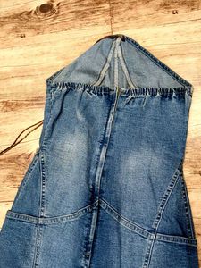 SexyDenim Gownwith Halter Neck