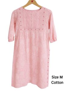 Pink Cotton Tunic Dress - Size M