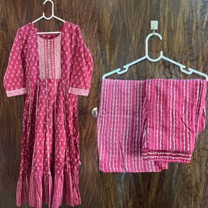 34 Bust Cotton Aline Kurta Set For Women