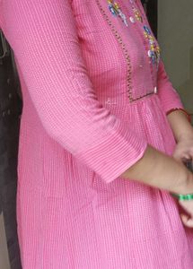 Pink Embroidered Dress