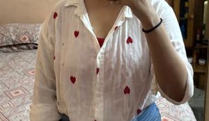 White Heart Printed Shirt