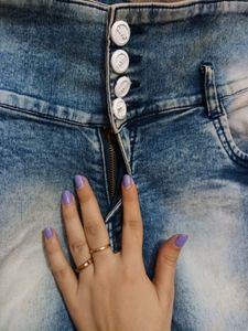 Blue Denim Shorts (High-Waisted) For WOMEN