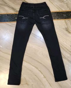 Black Jeans with Elastic Waist