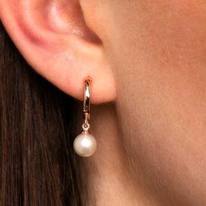 Gold Pearl Drop Earrings