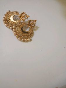 Golden Chandbali Earrings