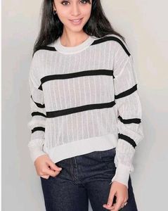 Striped Knit Sweater Top
