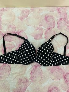 Heart Print Bra