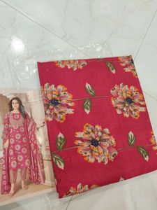 Elegant Floral Print Suit Set Material.