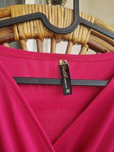 Puff Sleeve Pink Party Wear Dress