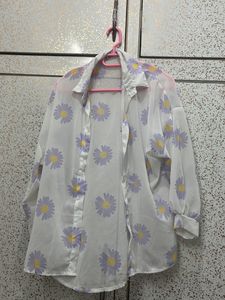 Oversized Transparent White Shirt