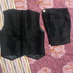 Black 2 Pc Suit Inner Jacket &amp; Pant