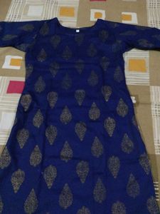 Blue & Gold Print Kurti