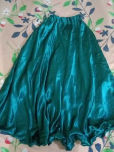 Emerald Green Satin Skirt