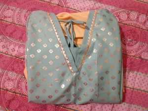 Elegant Kurta Set dhoti pant with apple cut top