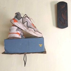 Orange and Grey Athletic Shoes