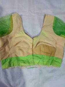 Elegant Green & Beige Blouse