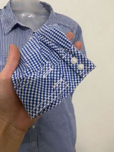M&amp;S Women&#39;s Blue and White Blouse