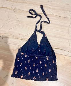 American Eagle New Halter Neck Tie Knot Crop Top