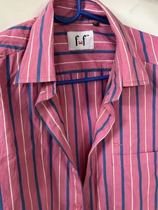 Rose And Blue Striped Shirt