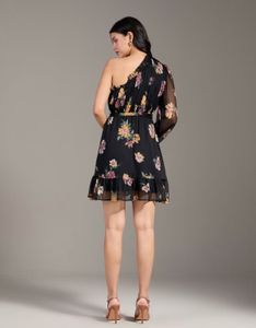 Floral One-Shoulder Mini Dress